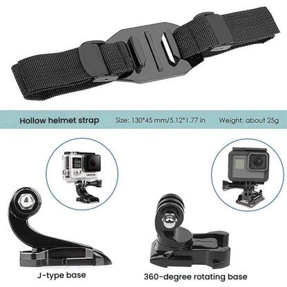 Soporte Universal para cámara de casco de bicicleta, correa ajustable para cascos ventilados/esqueleto, compatible con GoPro…