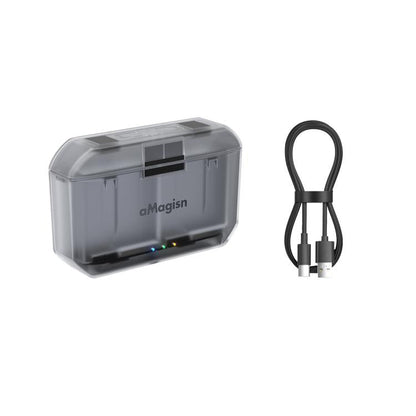 Estuche de carga AMigisn PD12 para DJI Osmo 360 (negro transparente)