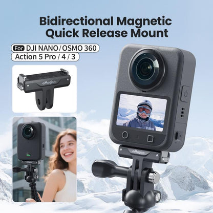 Soporte magnético bidireccional de liberación rápida aMagisn TN10,, Action 5 Pro, 4 y 3 para DJI Osmo 360 (negro) — imagen 3