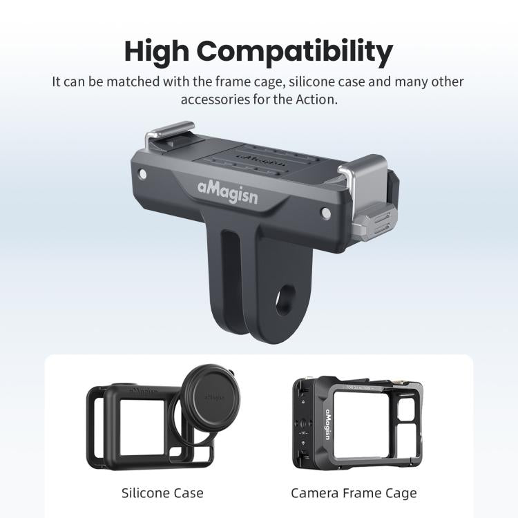 Soporte magnético bidireccional de liberación rápida aMagisn TN10,, Action 5 Pro, 4 y 3 para DJI Osmo 360 (negro) — imagen 10