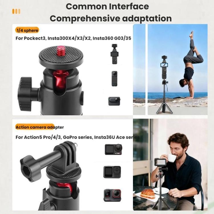 Trípode Flymile con palo selfie extendido para DJI Osmo Pocket 3 (negro) — imagen 9