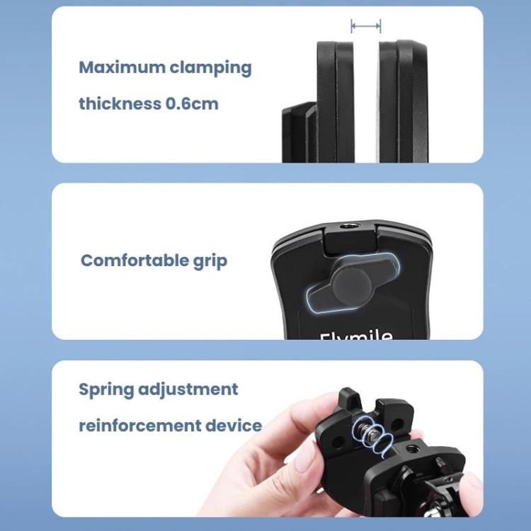 Soporte para cámara de acción Flymile para parabrisas de motocicleta para DJI Osmo Action 5 (ZZ10477) — imagen 3