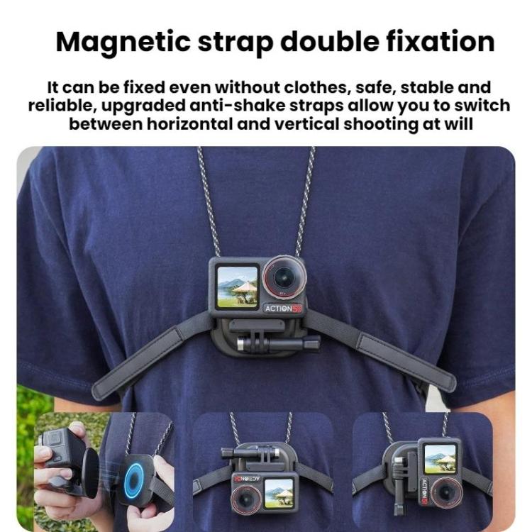 Soporte magnético para cámara de acción Flymile para DJI Osmo 360 (negro) — imagen 4