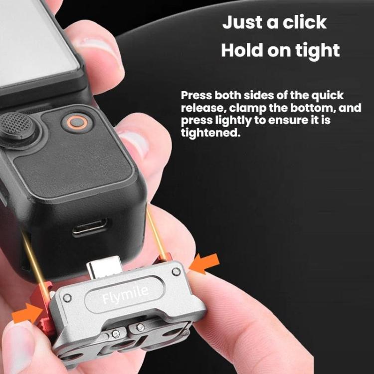 Adaptador de carga magnético de liberación rápida con rosca de 1/4" y dos puertos Flymile para DJI Osmo Pocket 3 (PO3037) —…