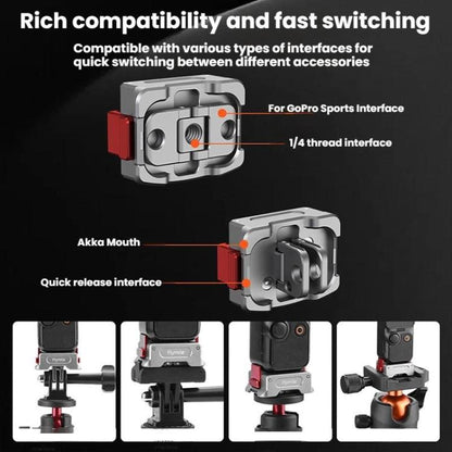 Adaptador de carga magnético de liberación rápida con rosca de 1/4" y dos puertos Flymile para DJI Osmo Pocket 3 (PO3037) —…