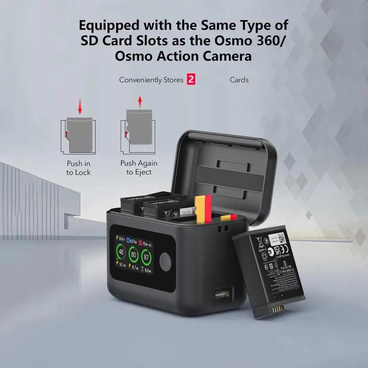 RCSTQ 5 en 1 con contenedor de carga de pantalla, gestor de carga inteligente para DJI Osmo 360 (batería no incluida) — imag…