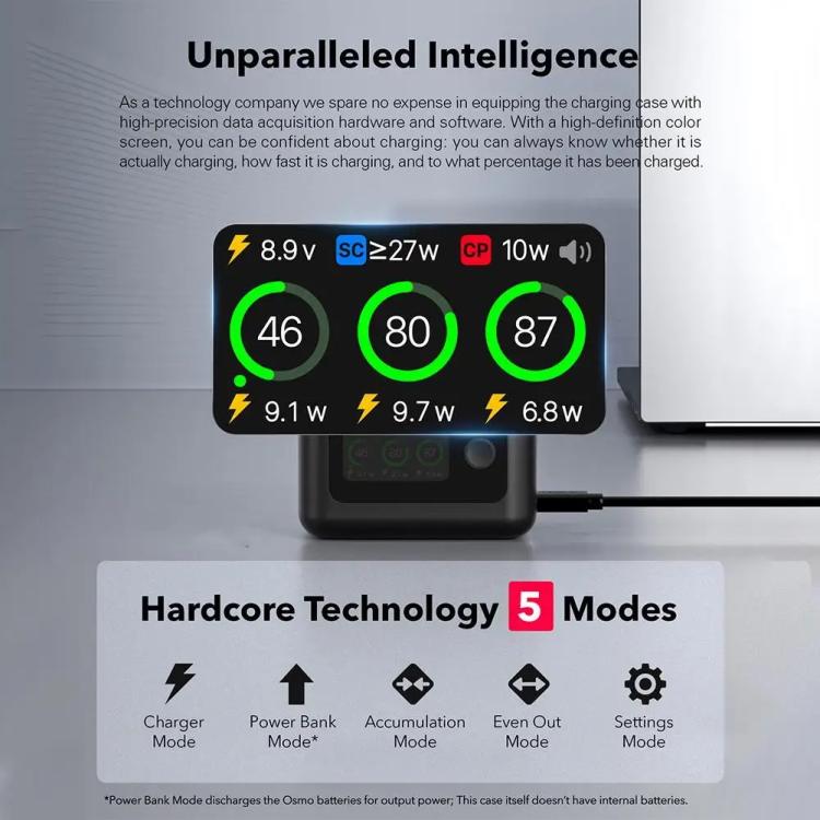 RCSTQ 5 en 1 con contenedor de carga de pantalla, gestor de carga inteligente para DJI Osmo 360 (batería no incluida) — imag…