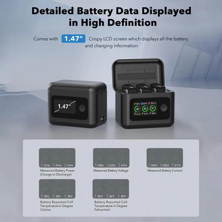 RCSTQ 5 en 1 con contenedor de carga de pantalla, gestor de carga inteligente para DJI Osmo 360 (batería no incluida) — imag…