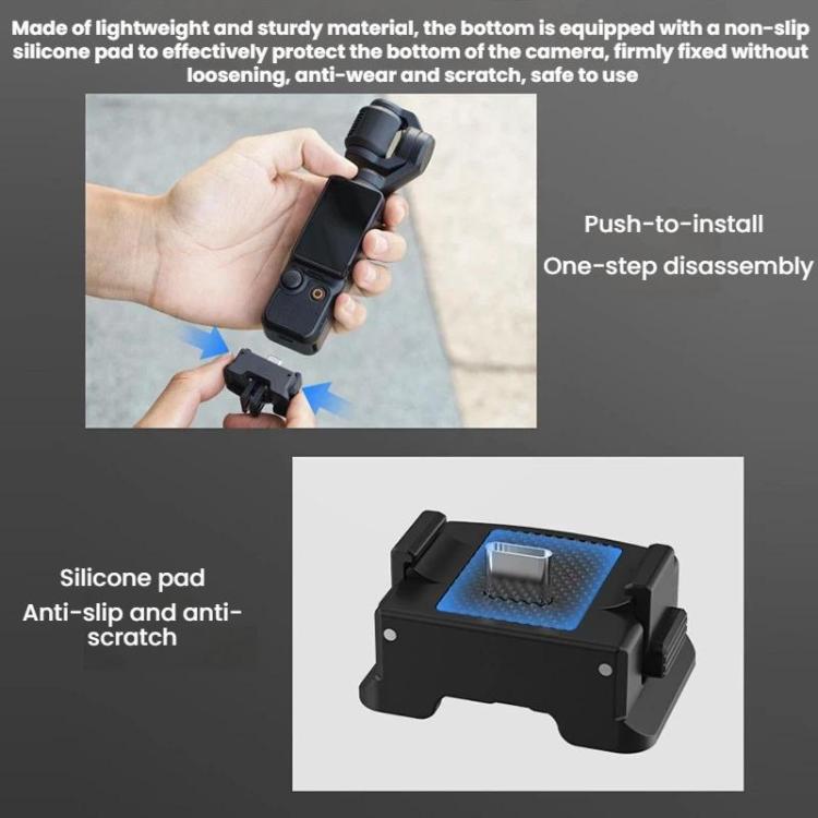 Base adaptadora de carga magnética de liberación rápida Flymile para DJI Osmo Pocket 3 (negra) — imagen 3