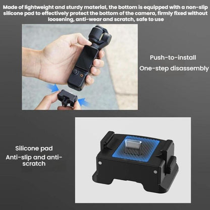 Base adaptadora de carga magnética de liberación rápida Flymile para DJI Osmo Pocket 3 (negra) — imagen 3