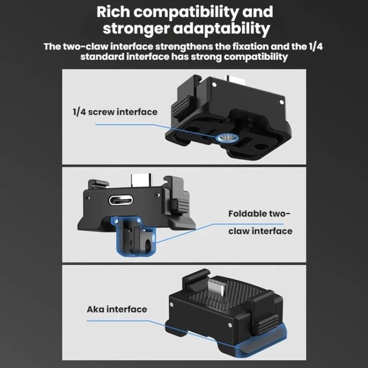 Base adaptadora de carga magnética de liberación rápida Flymile para DJI Osmo Pocket 3 (negra) — imagen 5