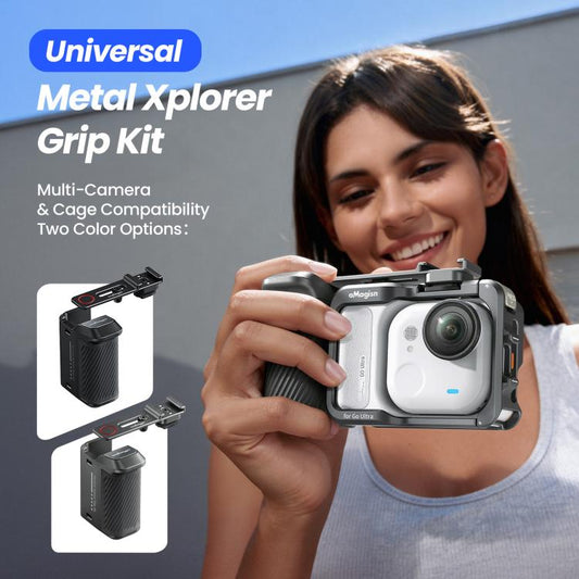 Kit de empuñadura metálica Universal aMagisn Xplorer para cámara Pro/4/3, Insta360 GO Ultra/Ace Pro 2/Ace, GoPro HERO13 Blac…