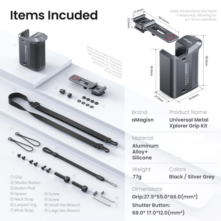 Kit de empuñadura metálica Universal AMagisn Xplorer para cámara Pro/4/3, Insta360 GO Ultra/Ace Pro 2/Ace, GoPro HERO13 Blac…