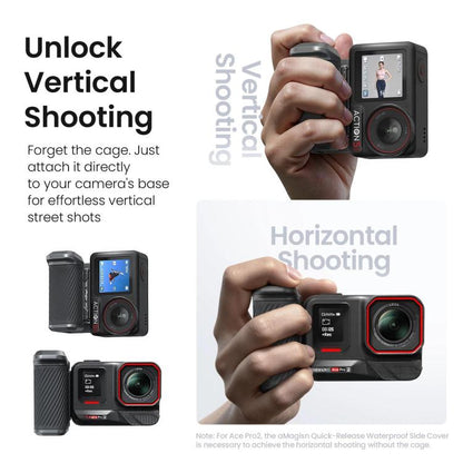 Kit de empuñadura metálica Universal aMagisn Xplorer para cámara Pro/4/3, Insta360 GO Ultra/Ace Pro 2/Ace, GoPro HERO13 Blac…