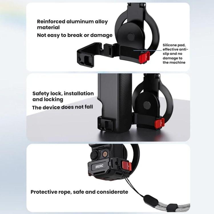 Soporte magnético expandible para teléfono BRDRC con zapata fría para DJI Osmo Pocket 3 (negro) — imagen 14