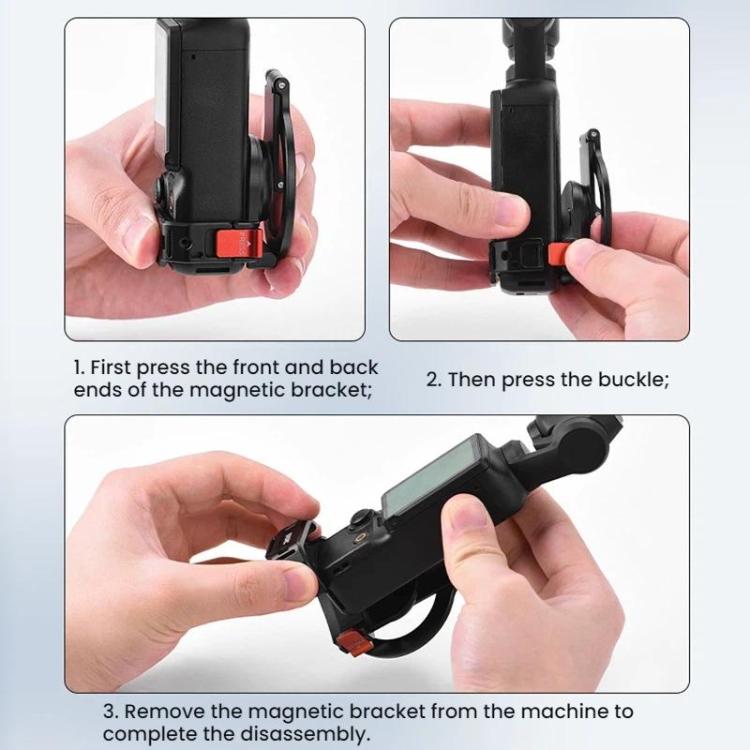 Soporte magnético expandible para teléfono BRDRC con zapata fría para DJI Osmo Pocket 3 (negro) — imagen 16
