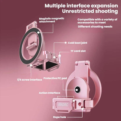 Soporte magnético expandible para teléfono BRDRC con zapata fría para DJI Osmo Pocket 3 (rosa) — imagen 3