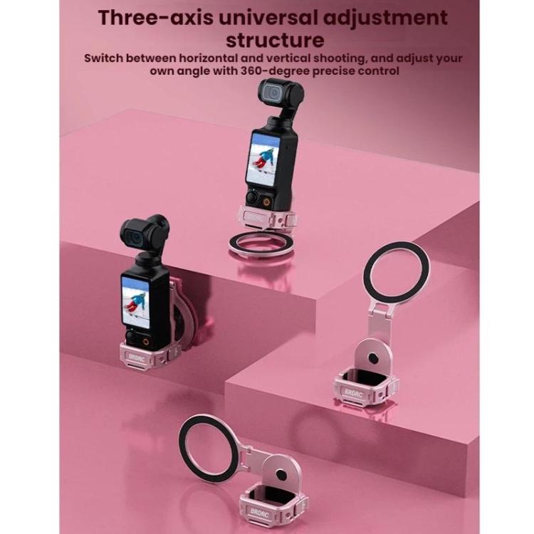 Soporte magnético expandible para teléfono BRDRC con zapata fría para DJI Osmo Pocket 3 (rosa) — imagen 8