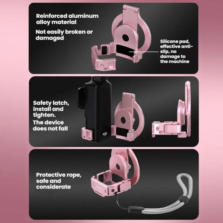 Soporte magnético expandible para teléfono BRDRC con zapata fría para DJI Osmo Pocket 3 (rosa) — imagen 10