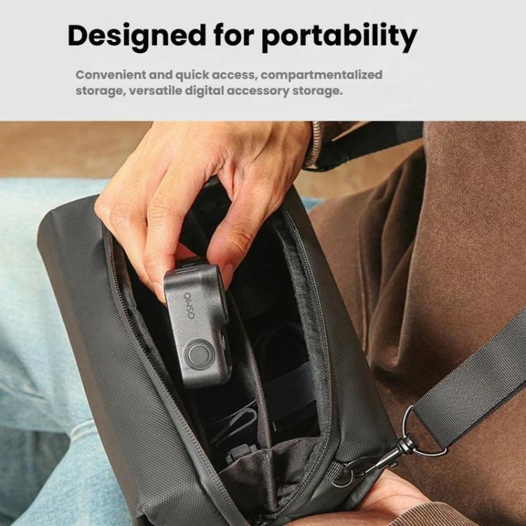 Bolsa de transporte y almacenamiento para cámara y accesorios Osmo Nano, bandolera portátil (negra) para DJI Osmo — imagen 5