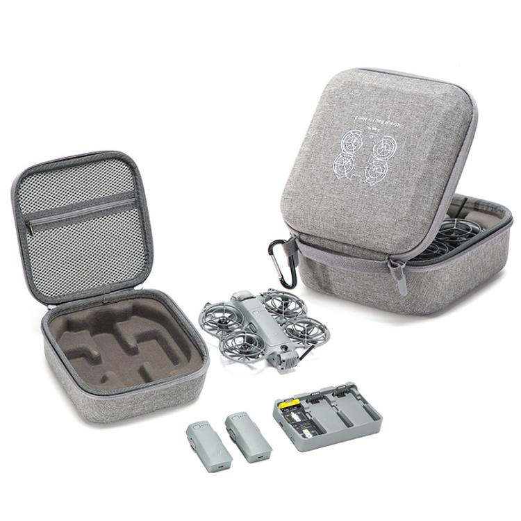 Estuche rígido compacto y portátil para dron 2 con clip metálico para DJI Neo (gris) — imagen 2