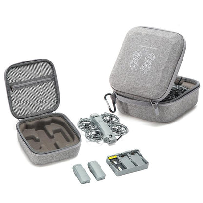 Estuche rígido compacto y portátil para dron 2 con clip metálico para DJI Neo (gris) — imagen 2
