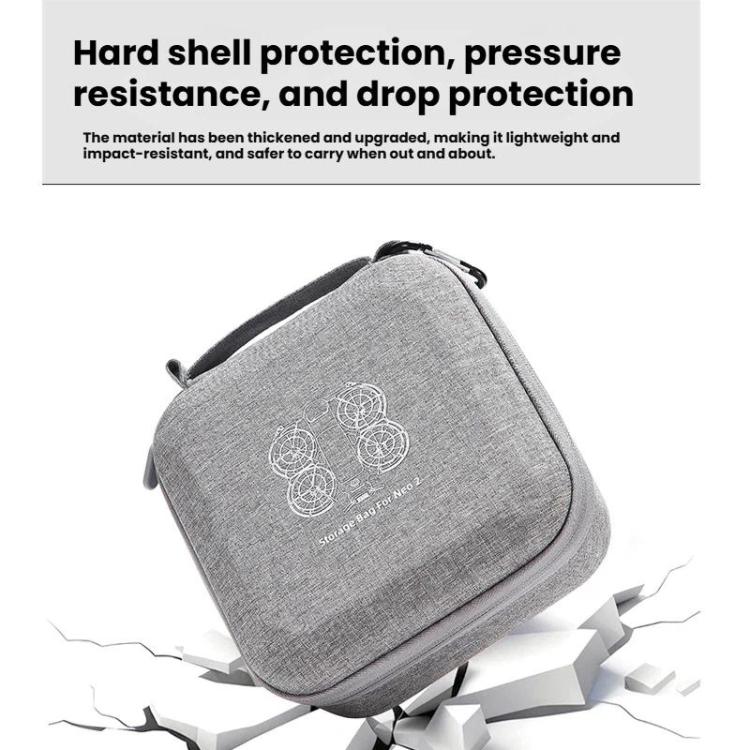 Estuche rígido compacto y portátil para dron 2 con clip metálico para DJI Neo (gris) — imagen 5
