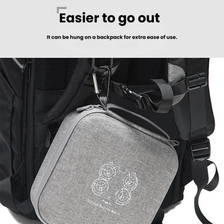 Estuche rígido compacto y portátil para dron 2 con clip metálico para DJI Neo (gris) — imagen 6
