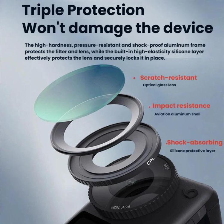 Kit de filtros 4 en 1 para cámara : filtros de lente CPL/ND8/ND16/ND32 para DJI Osmo Action 6 — imagen 3