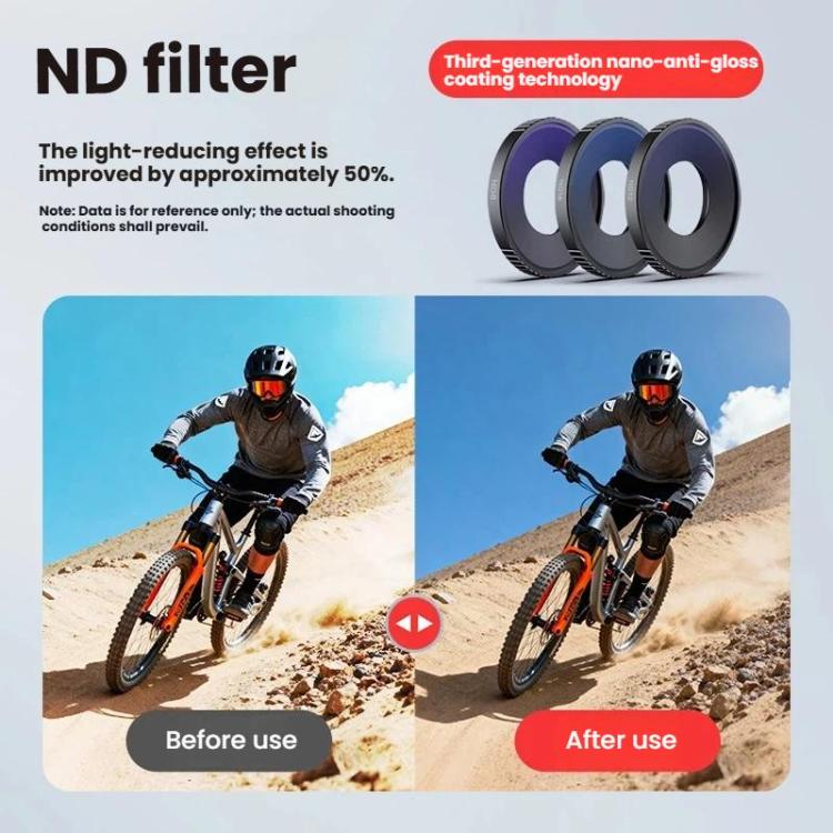 Kit de filtros 4 en 1 para cámara : filtros de lente CPL/ND8/ND16/ND32 para DJI Osmo Action 6 — imagen 7