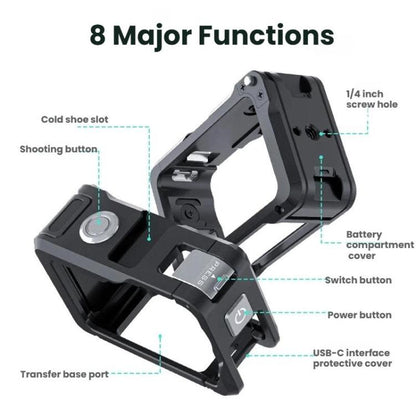 Jaula protectora de aluminio de doble apertura Joyshot para DJI Osmo Action 6 (negro) — imagen 4