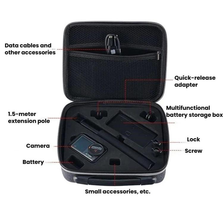 Bolsa de almacenamiento portátil para cámaras / 4 / 5 Pro / 6 para DJI Osmo Action 3 (Gris) — imagen 3