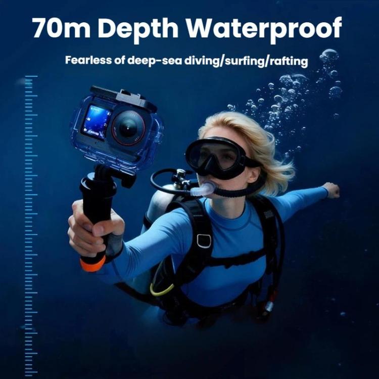 Carcasa impermeable, 70 m, IPX8, para buceo, con doble zapata fría para DJI Osmo Action 6 (transparente) — imagen 2