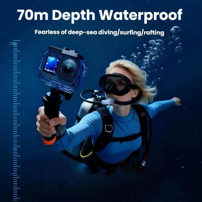 Carcasa impermeable, 70 m, IPX8, para buceo, con doble zapata fría para DJI Osmo Action 6 (transparente) — imagen 2