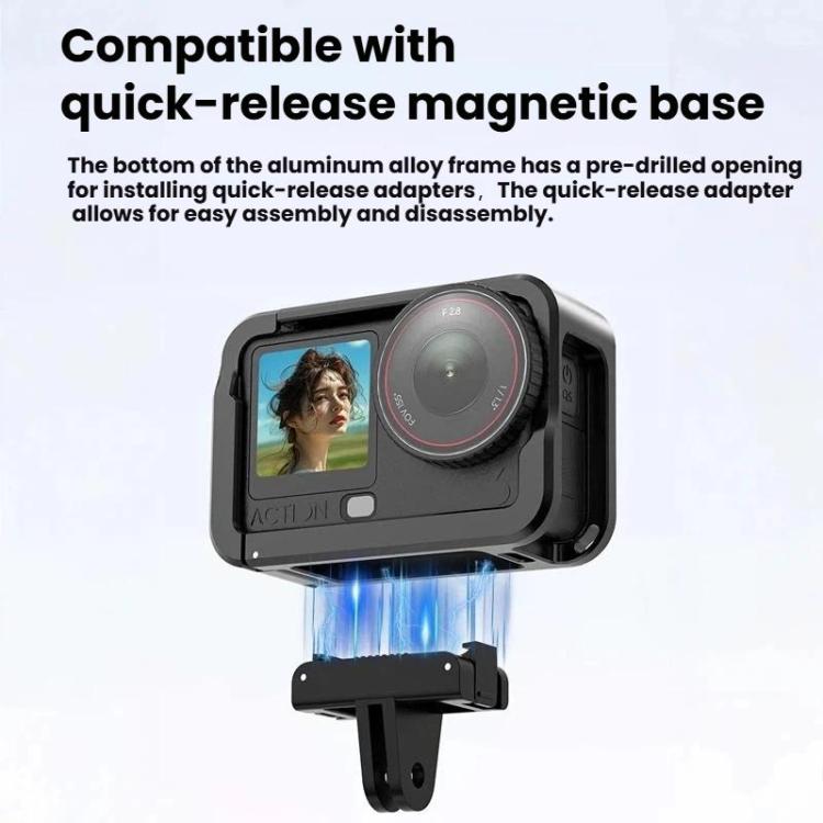 Jaula protectora expandible de aleación de aluminio para DJI Osmo Action 6 (negra) — imagen 6
