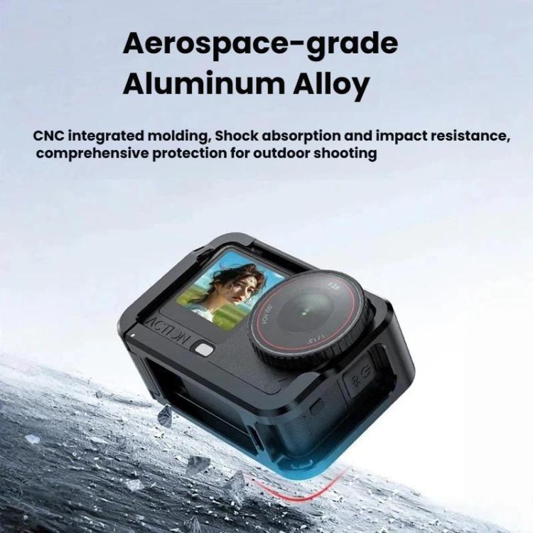 Jaula protectora expandible de aleación de aluminio para DJI Osmo Action 6 (negra) — imagen 8