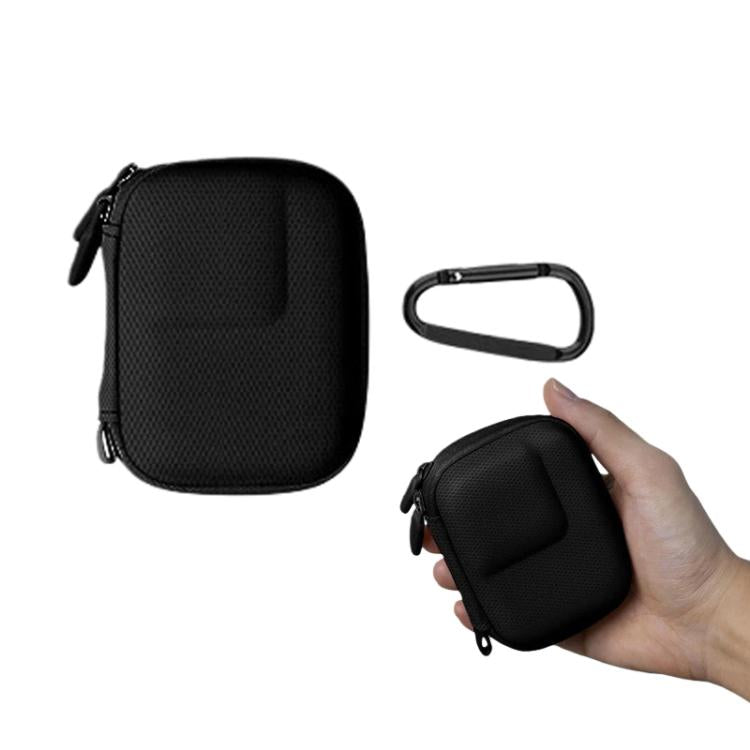 Estuche de almacenamiento de poliuretano resistente al agua para cámara con mosquetón para DJI Osmo Action 6 (negro)