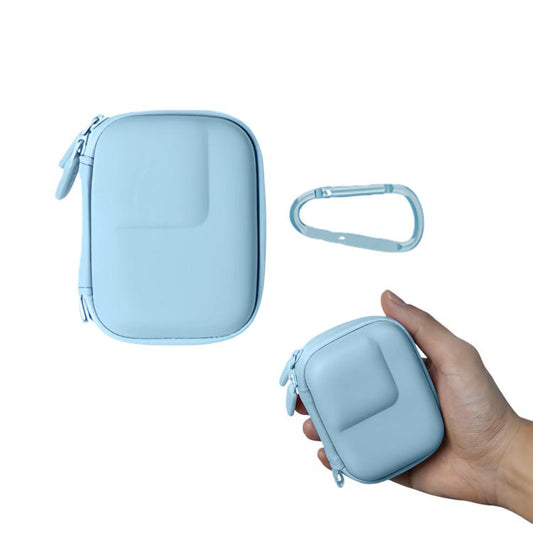Estuche de almacenamiento de poliuretano resistente al agua para cámara con mosquetón para DJI Osmo Action 6 (azul)