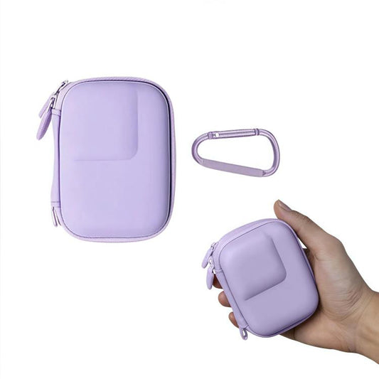 Estuche de almacenamiento de poliuretano resistente al agua para cámara con mosquetón para DJI Osmo Action 6 (morado)