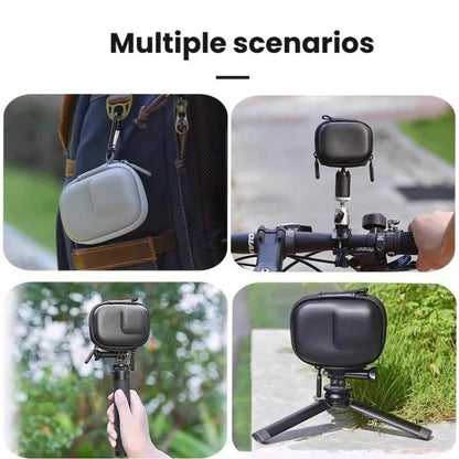 Estuche de almacenamiento de poliuretano resistente al agua para cámara con mosquetón para DJI Osmo Action 6 (morado) — imag…