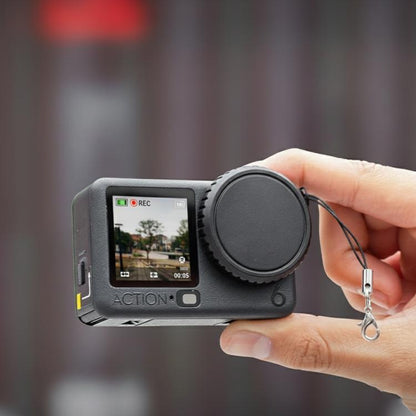 Tapa protectora de silicona resistente a arañazos para lente para DJI Osmo Action 6 (negra)