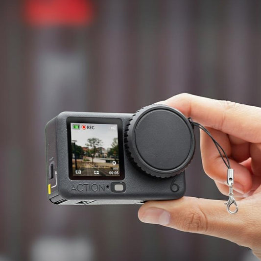 Tapa protectora de silicona resistente a arañazos para lente para DJI Osmo Action 6 (negra)