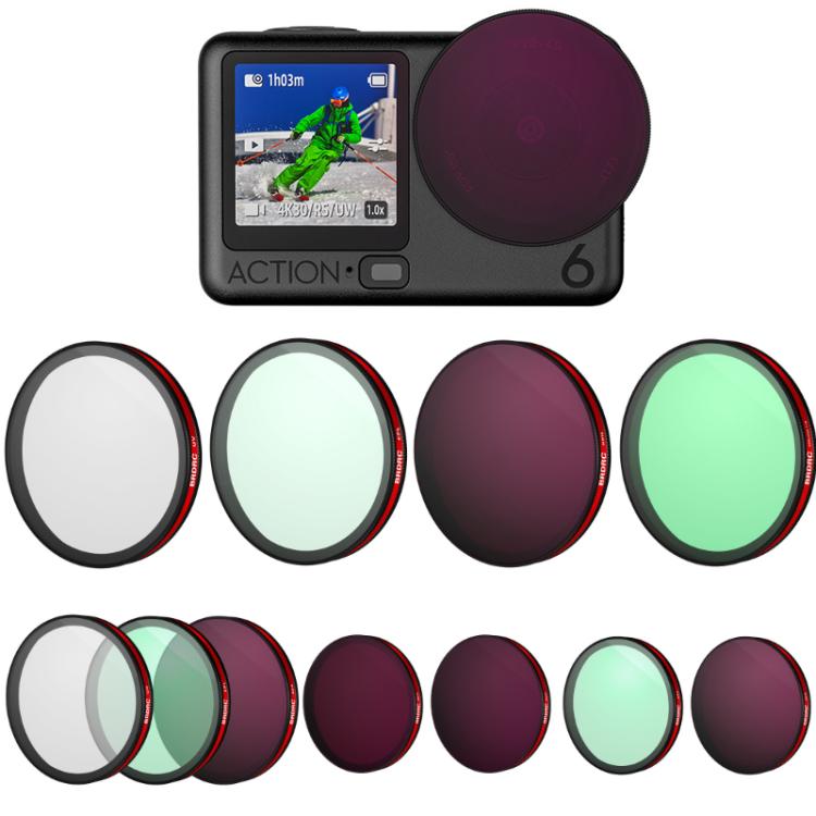 Lentes Accesorios para BRDRC, especificaciones: UV+CPL+ND16 para DJI Osmo Action 6 — imagen 2