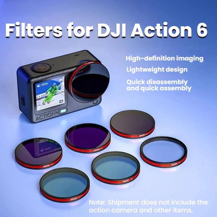 Lentes Accesorios para BRDRC, especificaciones: Filtro CPL para DJI Osmo Action 6 — imagen 4