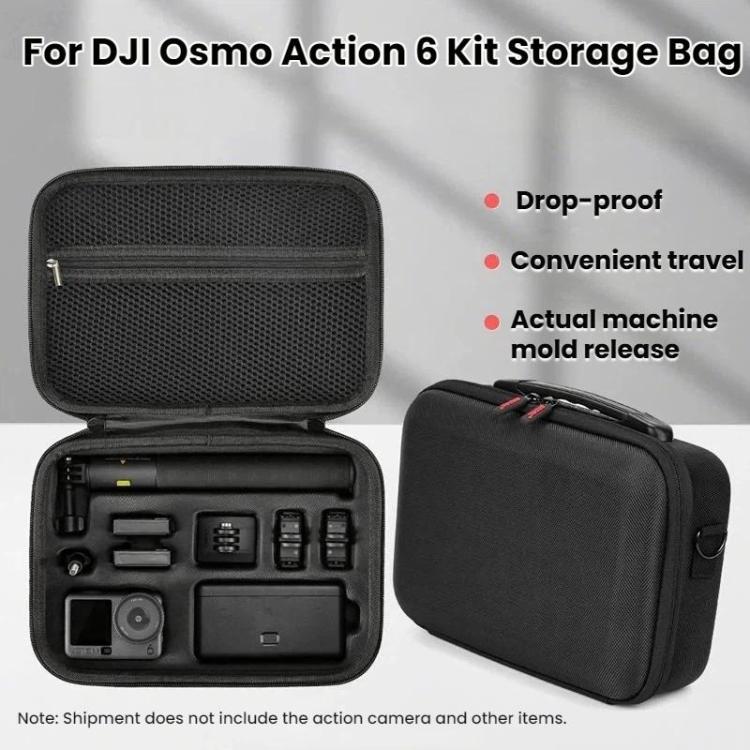 Bolsa de almacenamiento de accesorios para cámara de acción BRDRC para DJI Osmo Action 6 (negra) — imagen 4