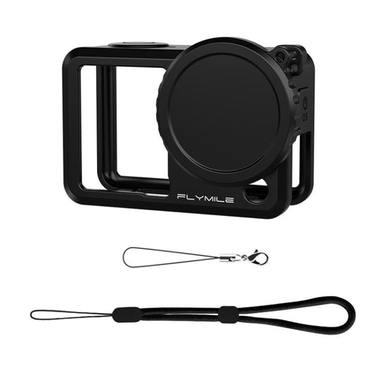 Funda de silicona antigolpes Flymile para objetivo de cámara de acción para DJI Osmo Action 6 (negra)