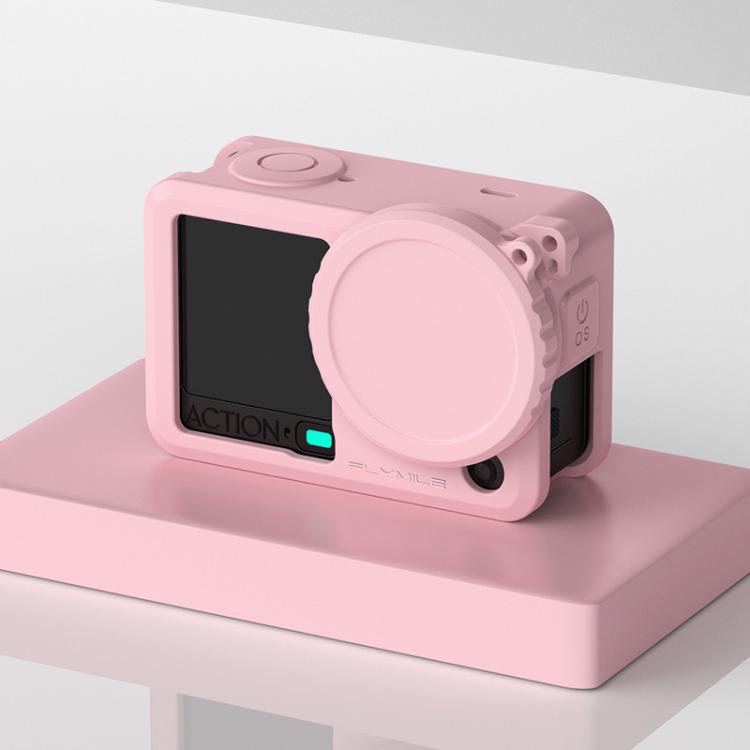 Funda de silicona antigolpes Flymile para objetivo de cámara de acción para DJI Osmo Action 6 (rosa) — imagen 2