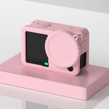 Funda de silicona antigolpes Flymile para objetivo de cámara de acción para DJI Osmo Action 6 (rosa) — imagen 2