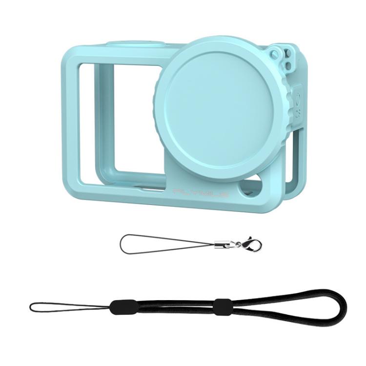 Funda de silicona antigolpes Flymile para objetivo de cámara de acción para DJI Osmo Action 6 (azul)