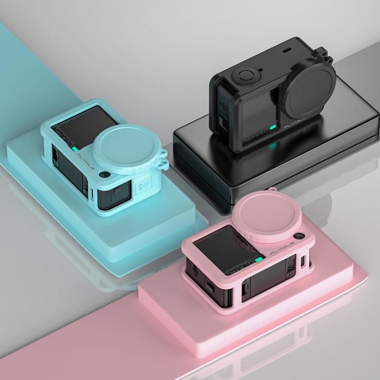 Funda de silicona antigolpes Flymile para objetivo de cámara de acción para DJI Osmo Action 6 (rosa) — imagen 3